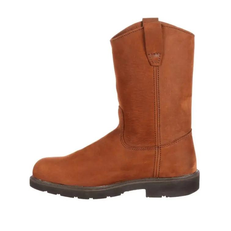 Georgia Mens Pull-On Wellington Steel Toe SD Work Boot G4673 - BootSolution