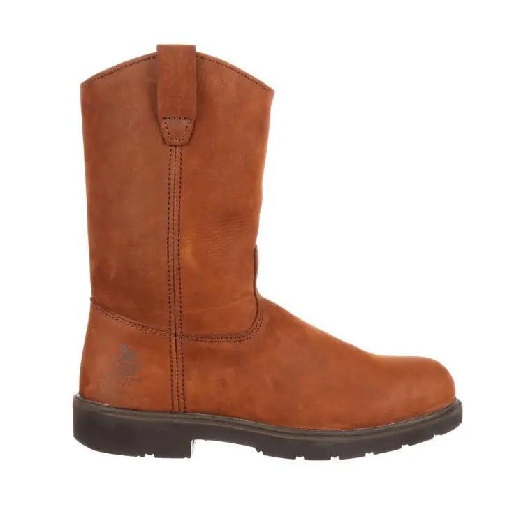 Georgia Mens Pull-On Wellington Steel Toe SD Work Boot G4673 - BootSolution