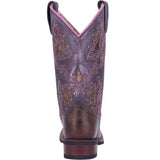 Laredo Lola Square Toe Tan-Purple Leather Women's Cowboy Boot 5657 - BootSolution