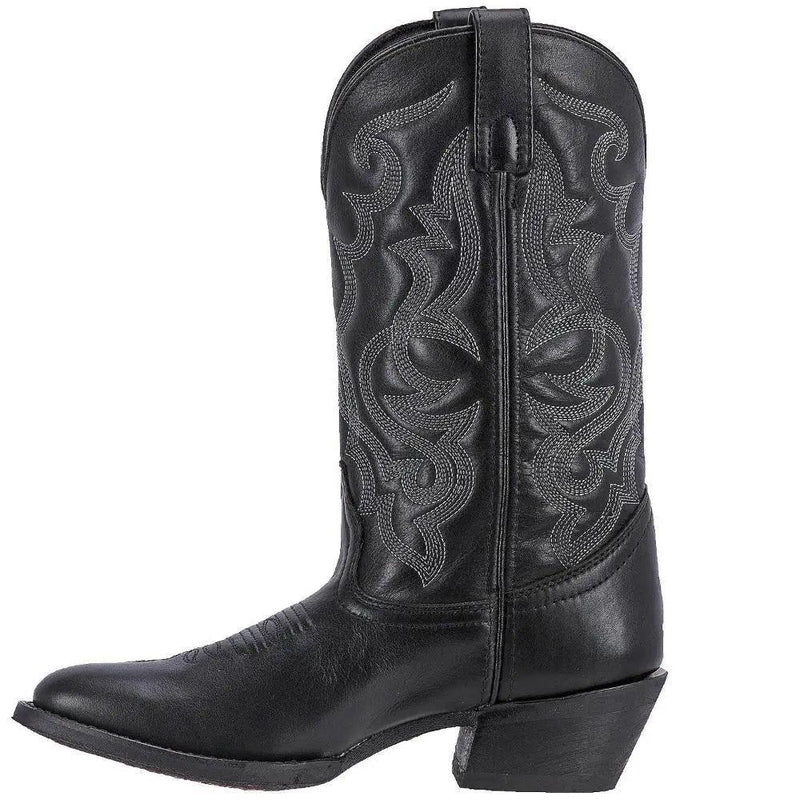 Laredo Maddie Round Toe Black Leather Women's Western Boot 51110 - BootSolution