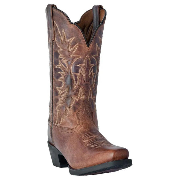 Laredo Malinda Square Toe Tan Leather Western Women Boot 51134 - BootSolution