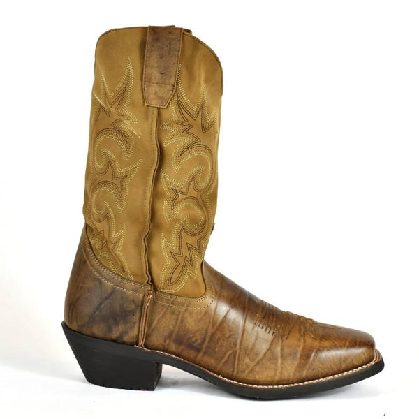 Laredo Men's Fashion Slouch Brown Leather Cowboy Boots 9-1 - BootSolution