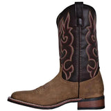 Laredo Men's Lodi Taupe Square Toe Chocolate Leather Western Boot 7898 - BootSolution