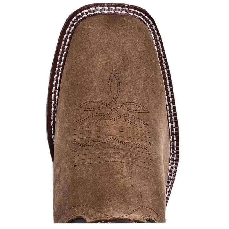 Laredo Men's Lodi Taupe Square Toe Chocolate Leather Western Boot 7898 - BootSolution