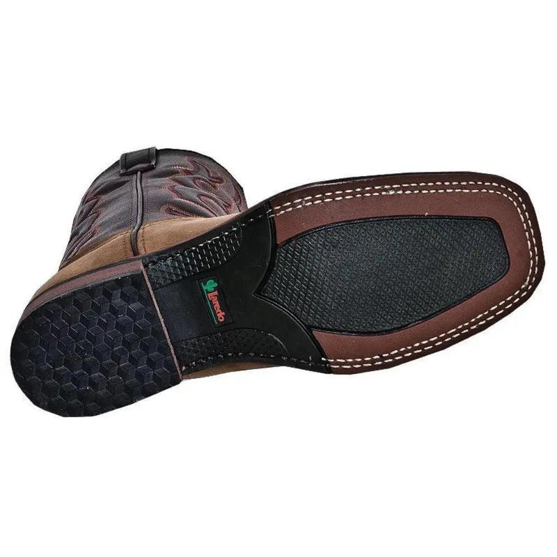Laredo Men's Lodi Taupe Square Toe Chocolate Leather Western Boot 7898 - BootSolution