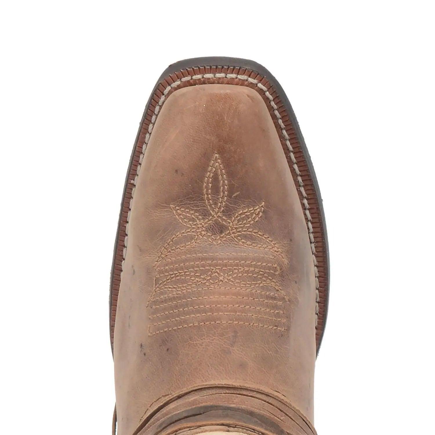 Laredo Myra Square Toe Sand White Leather Women's Western Boot 51091 - BootSolution