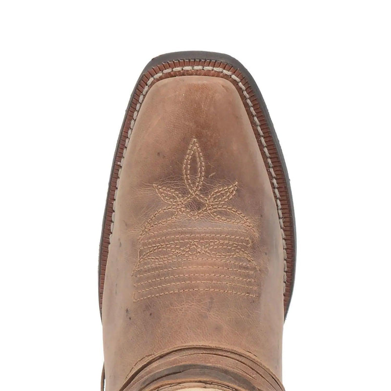 Laredo Myra Square Toe Sand White Leather Women's Western Boot 51091 - BootSolution