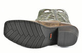 Laredo Roper Cowboy Boot-Brown Leather with Deep Green Shaft 9-2 - BootSolution