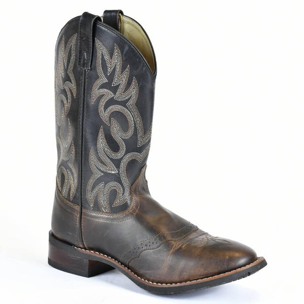 Laredo Round Toe Roper Cowboy Boot-Brown Leather-Men's  4-25 - BootSolution