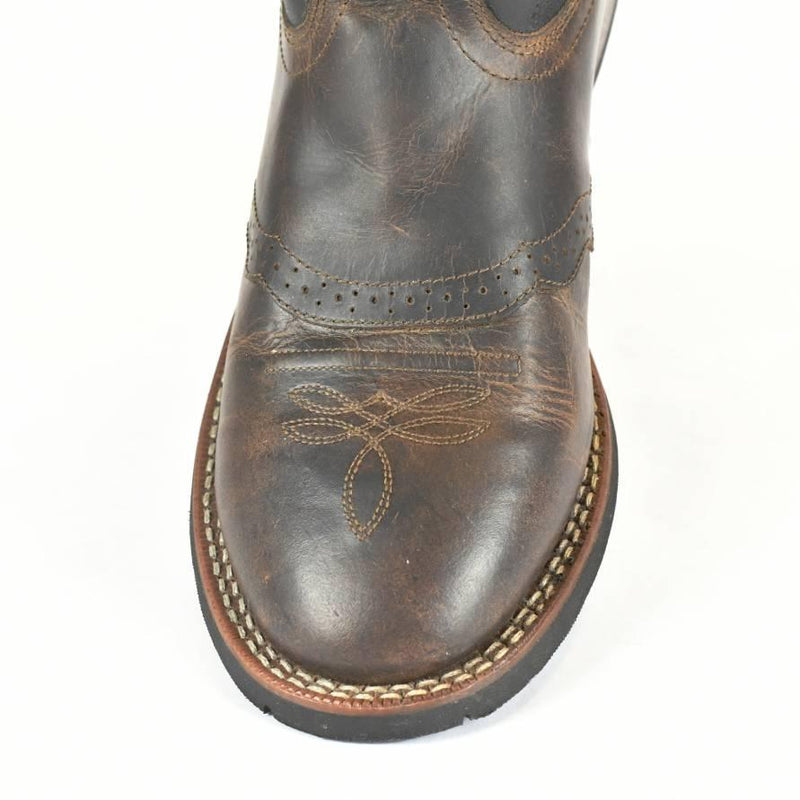 Laredo Round Toe Roper Cowboy Boot-Brown Leather-Men's  4-25 - BootSolution