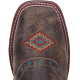 Laredo Scout Brown-Multi Leather Square Toe Women's Western Boot 5647 - BootSolution