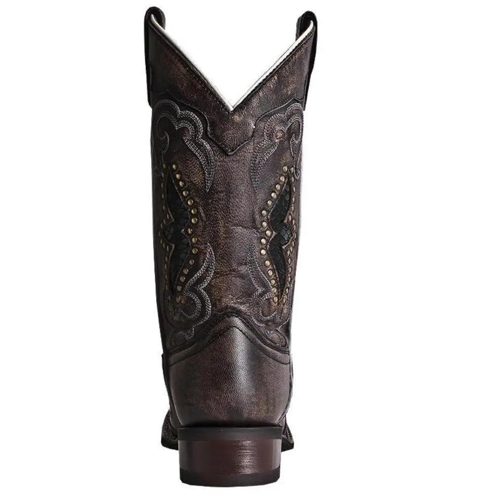 Laredo Spellbound Square Toe Black-Tan Leather Western Boot 5660 - BootSolution