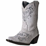 Laredo Women's Snip Toe Antique Tattoo White Cowgirl Boots 4-7 - BootSolution