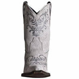 Laredo Women's Snip Toe Antique Tattoo White Cowgirl Boots 4-7 - BootSolution