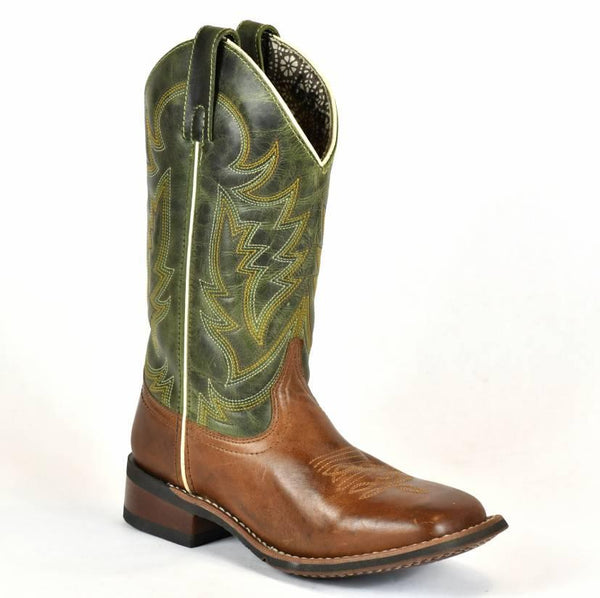 Laredo Women’s Square Toe Brown Leather Western Roper Boot 4-5 - BootSolution
