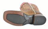 Laredo Women's Western Boot-Square Toe-Brown Leather-Mauve Trim Boots 4-78 - BootSolution