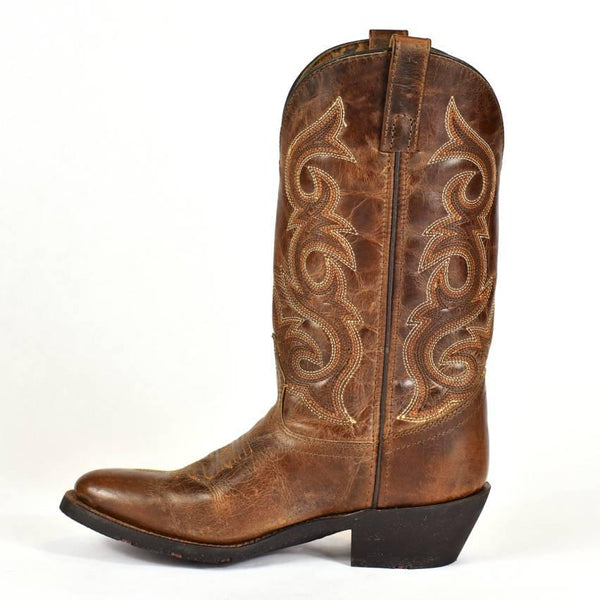Laredo Women's Western Boot-Western Toe-Distressed Brown Leather Boots 4-15 - BootSolution