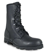 McRae Black All-Leather Combat Boot with Panama Sole 6189 - BootSolution
