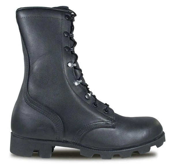 McRae Black All-Leather Combat Boot with Panama Sole 6189 - BootSolution