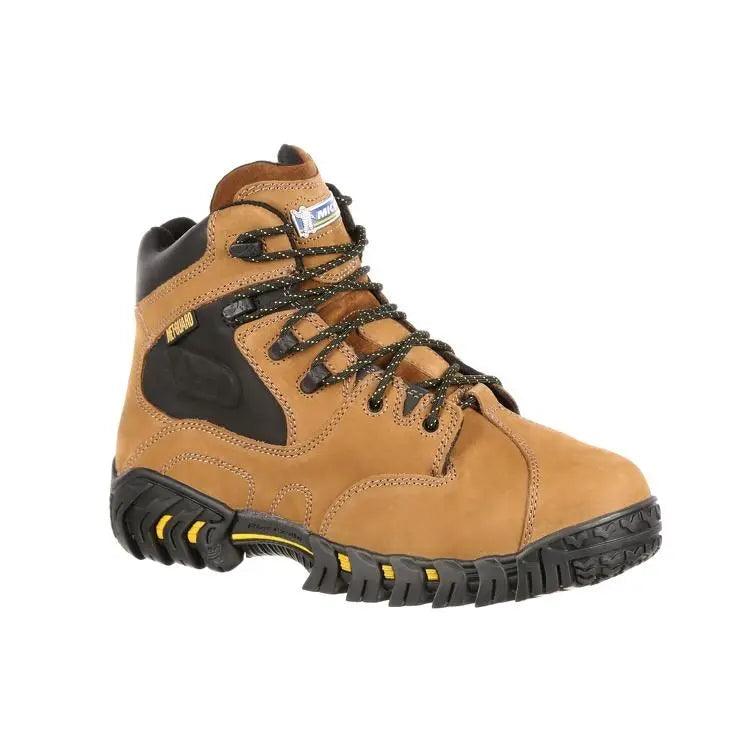 Michelin Men's Steel Toe Metatarsal Guard Boots - Dark Brown, 10.5 W US, Rubber Sole, Ankle High