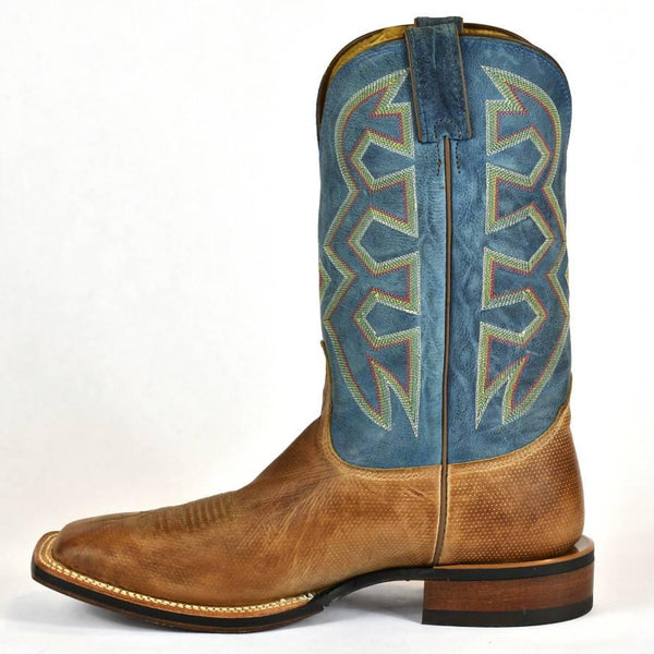 Nocona Men's Roper Cowboy Boot- Blue Denim Shaft - Tan Foot MD5301 - BootSolution