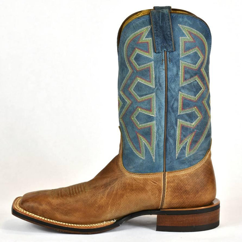 Nocona Men's Roper Cowboy Boot- Blue Denim Shaft - Tan Foot MD5301 - BootSolution