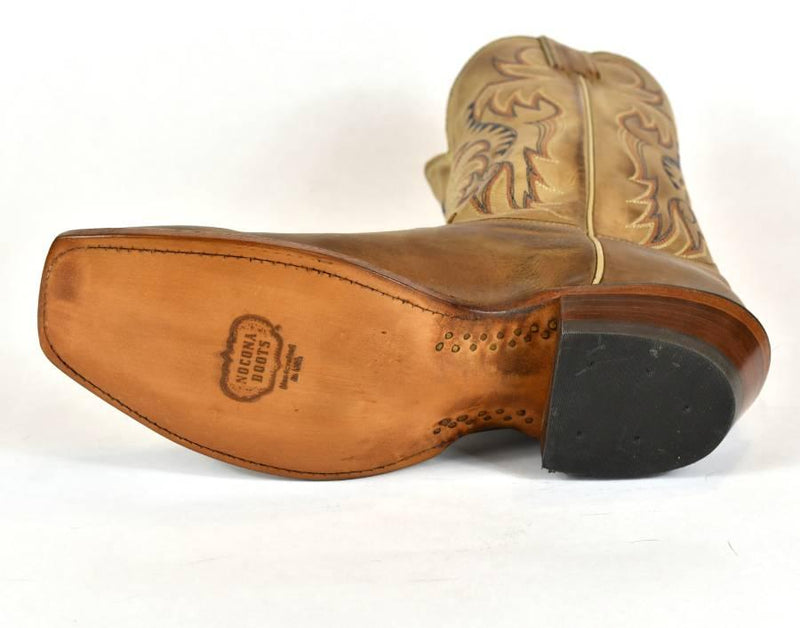 Nocona Vintage Western Boots Made In USA Tan Leather Men s MD 2711