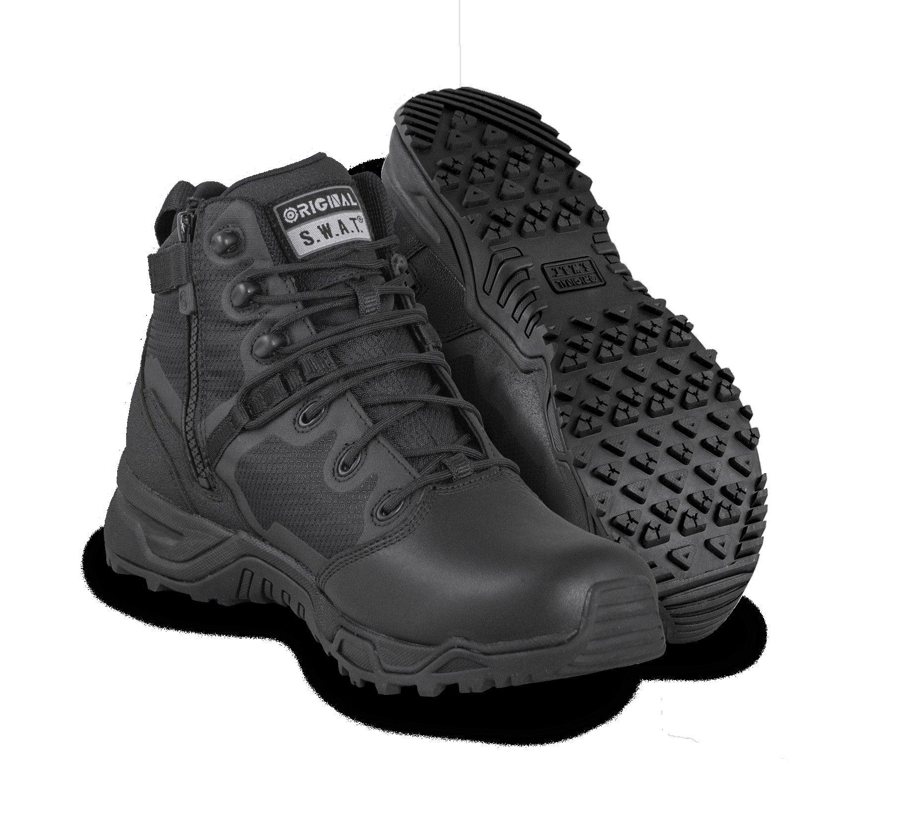 Original S.W.A.T Alpha Fury 6" Polishable Toe Side-Zip Men’s Black 176301 - BootSolution
