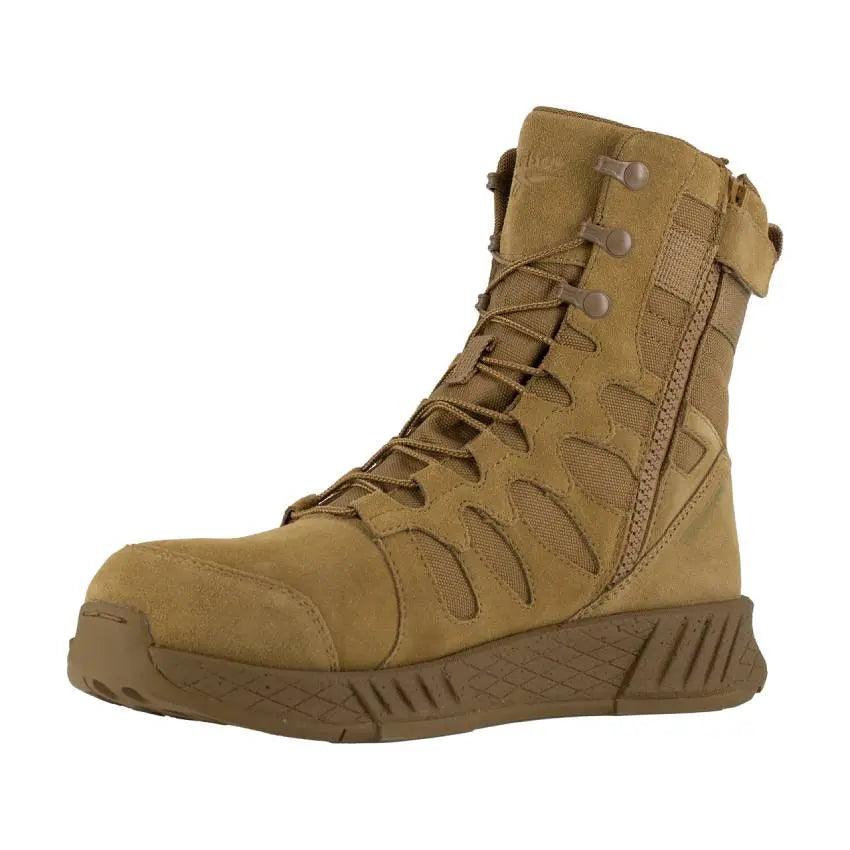 Reebok Men's 8" Floatride Energy Side-Zip Composite Toe Tactical Boot-Coyote RB4360 - BootSolution