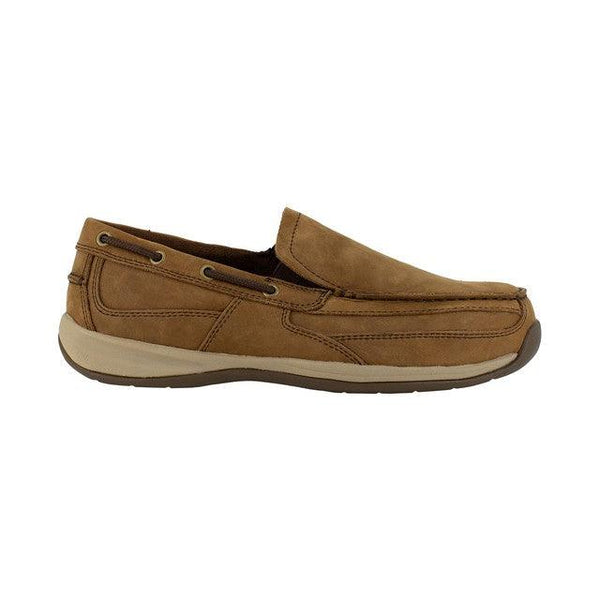Rockport Men’s Brown Slip-On Steel Toe Boat Shoe RK6737 - BootSolution