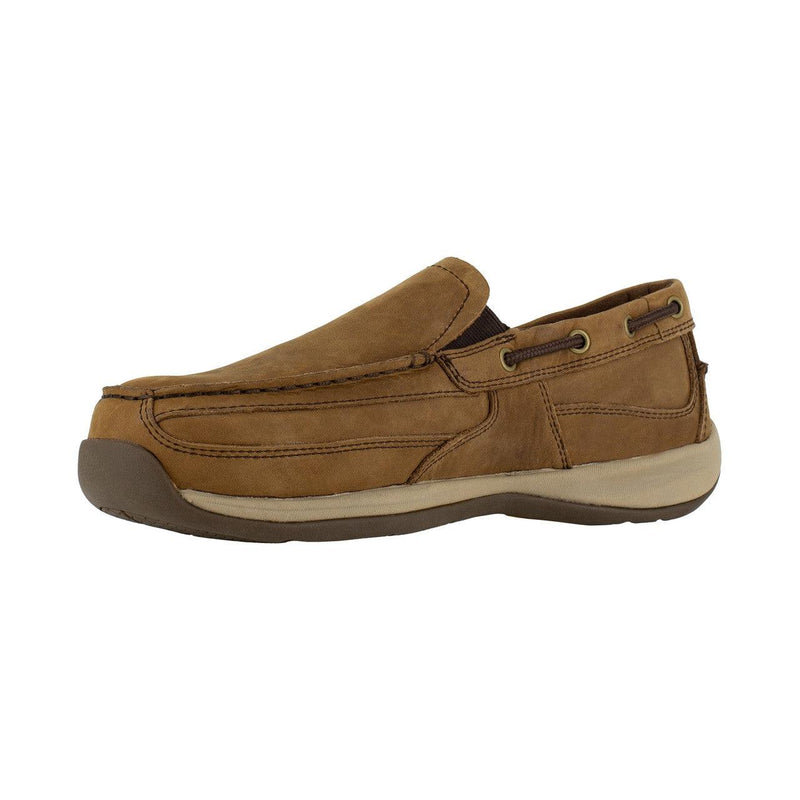 Rockport Men’s Brown Slip-On Steel Toe Boat Shoe RK6737 - BootSolution