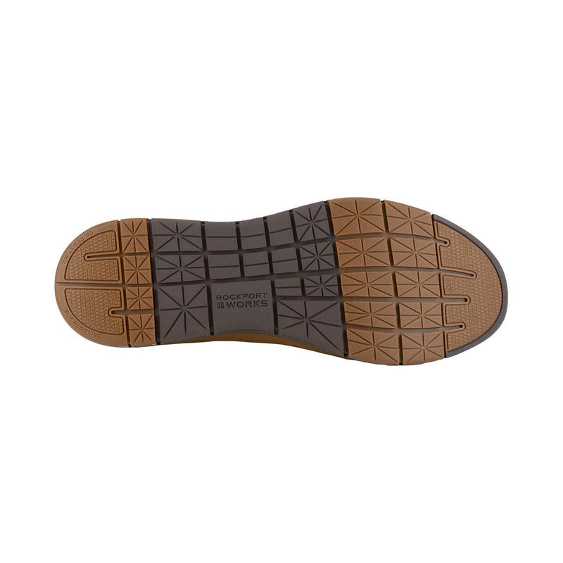 Rockport Men’s Brown Slip-On Steel Toe Casual Work Shoe RK5710 - BootSolution