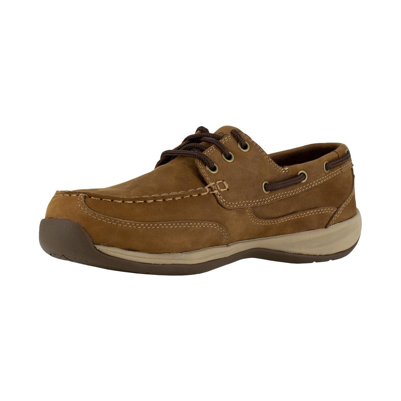 Rockport Men’s Brown Steel Toe Boat Shoe RK6736 - BootSolution
