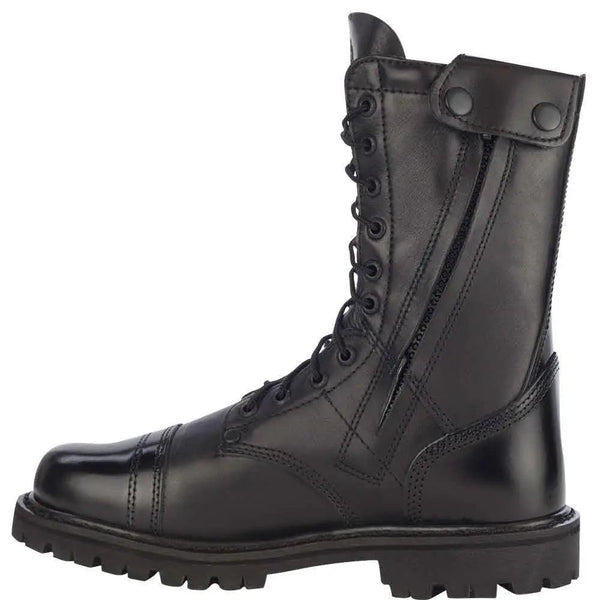 Rocky Side Zipper Black Leather 10" Jump Boot 2090 - BootSolution