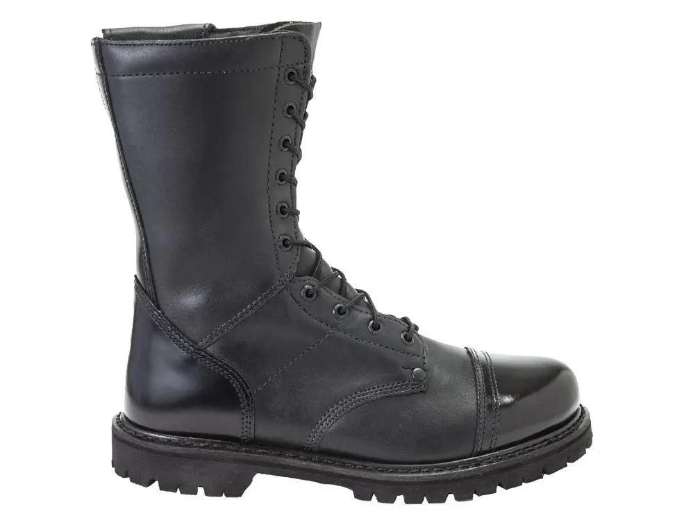 Rocky Side Zipper Black Leather 10" Jump Boot 2090 - BootSolution