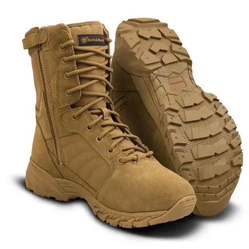Smith & Wesson Men’s Breach 8” Side Zip Coyote Tactical Boot 810203 - BootSolution